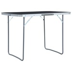vidaXL Zložljiva miza za kampiranje siva iz aluminija 120x60 cm
