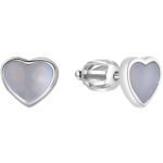 Beneto Srebrni uhani iz srca z bisernim AGUP1653S srebro 925/1000