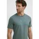 Kratka majica Armani Exchange moški, siva barva - zelena. Kratka majica iz kolekcije Armani Exchange, izdelana iz pletenine s potiskom. Model iz zračne bombažne tkanine.