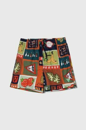 Otroške kopalne kratke hlače Guess - pisana. Otroški kopalne kratke hlače iz kolekcije Guess. Model izdelan iz vzorčaste tkanine.