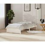 Greatstore Okvir za posteljo, bel, masivni les, 90 x 200 cm