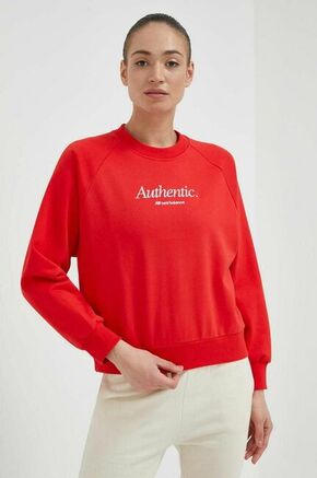 Bombažen pulover New Balance ženska