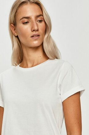 HUGO t-shirt - bela. T-shirt iz kolekcije HUGO. Model izdelan iz rahlo elastične pletenine.