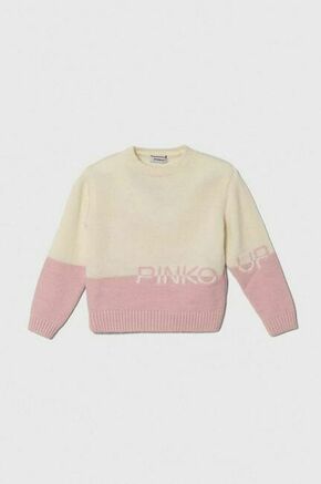Otroški volneni pulover Pinko Up roza barva - roza. Otroške Pulover iz kolekcije Pinko Up. Model izdelan iz srednje debele pletenine. Zaradi svoje visoke termoregulacijske sposobnosti vam volna pomaga ohranjati toploto