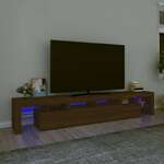 Vidaxl TV omarica z LED lučkami rjav hrast 230x36,5x40 cm