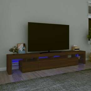 Vidaxl TV omarica z LED lučkami rjav hrast 230x36