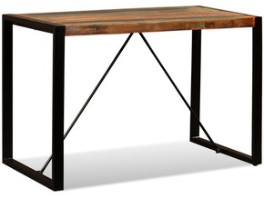 VIDAXL Jedilna miza iz trdnega predelanega lesa 120 cm