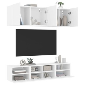 VIDAXL Komplet TV omaric 5-delni bel inženirski les