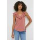 Bombažna kratka majica Lauren Ralph Lauren ženski, roza barva - roza. Kratka majica iz kolekcije Lauren Ralph Lauren, izdelana iz tanke, elastične pletenine. Model iz izjemno udobne bombažne tkanine.