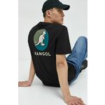 Bombažna kratka majica Kangol črna barva - črna. Kratka majica iz kolekcije Kangol. Model izdelan iz tanke, elastične pletenine.