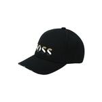 Bombažna bejzbolska kapa BOSS črna barva - črna. Kapa s šiltom vrste baseball iz kolekcije BOSS. Model izdelan iz tkanine z nalepko.