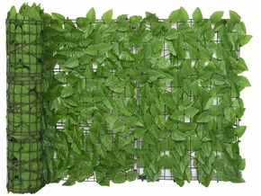VIDAXL Balkonsko platno z zelenim listjem 300x75 cm