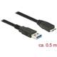 Delock Kabel - 85071 (USB3.0 A – USB3.0 Micro-B kabel, moški/moški, črn, 0,5 m)