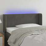 Greatstore LED posteljno vzglavje temno sivo 103x16x78/88 cm žamet