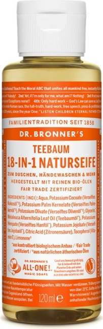 "Dr. Bronner's 18in1 naravno milo čajevec - 120 ml"
