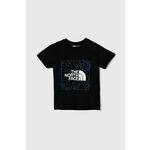 Otroška bombažna kratka majica The North Face NEW GRAPHIC TEE črna barva - črna. Otroška lahkotna kratka majica iz kolekcije The North Face, izdelana iz pletenine, prijetne na otip. Model iz izjemno udobne bombažne tkanine.