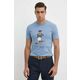 Bombažna kratka majica Polo Ralph Lauren - modra. Lahkotna kratka majica iz kolekcije Polo Ralph Lauren, izdelana iz tanke, elastične pletenine. Model iz izjemno udobne bombažne tkanine.