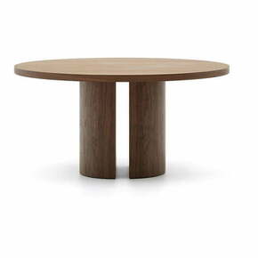 Rjava okrogla jedilna miza v orehovem dekorju ø 150 cm Nealy – Kave Home