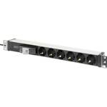 Digitus PDU 19" napajalna letev, aluminijasta, 6x Schuko, 2m kabel, Unischuko vtič