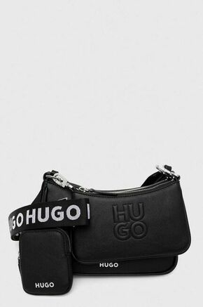 Torbica HUGO črna barva - črna. Majhna torbica iz kolekcije HUGO. Model na zapenjanje