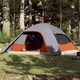 Družinski šotor za 6 oseb siv in oranžen vodoodporen - vidaXL - Siva - 4,2 - vidaXL