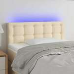 vidaXL LED posteljno vzglavje krem 100x5x78/88 cm blago