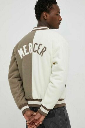 Volnena bomber jakna Mercer Amsterdam bež barva - bež. Bomber jakna iz kolekcije Mercer Amsterdam. Podloženi model izdelan iz volnenega materiala. Izjemno udoben material.
