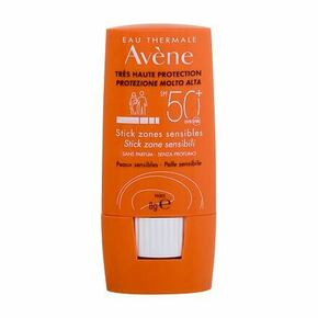 Avene Stick Zones Sensibles SPF 50+ vodoodporna zaščita pred soncem za telo za vse tipe kože 8 g