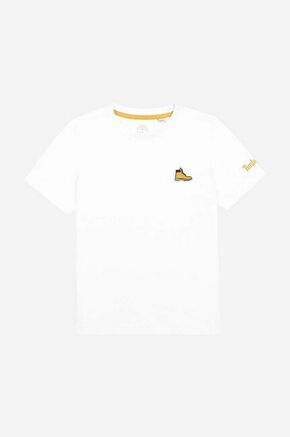 Otroška bombažna kratka majica Timberland Short Sleeves Tee-shirt bela barva - bela. Otroška kratka majica iz kolekcije Timberland