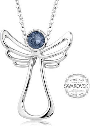 Levien Modro-siva kristalna ogrlica Guardian Angel