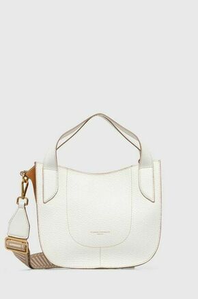 Usnjena torbica Gianni Chiarini bela barva - bela. Srednje velika torbica iz kolekcije Gianni Chiarini. Model na zapenjanje