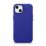 iCARER litchi premium leather case iphone 14 plus magnetic leather case with magsafe dark blue (wmi14220711-db)