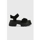 Sandali UGG Ashton Ankle ženski, črna barva, 1136764 - črna. Sandali iz kolekcije UGG. Model izdelan iz kombinacije semiš usnja in tekstilnega materiala.