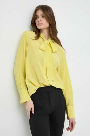 Svilena srajca BOSS rumena barva - rumena. Srajca iz kolekcije BOSS