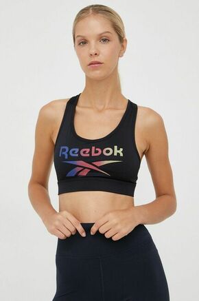 Športni modrček Reebok Gina črna barva - črna. Športni nedrček iz kolekcije Reebok. Model z nizko oporo