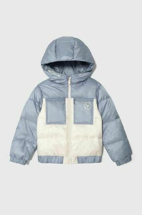 Otroška jakna Emporio Armani - modra. Otroški jakna iz kolekcije Emporio Armani. Podložen model