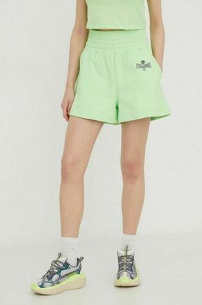 Bombažne kratke hlače Chiara Ferragni zelena barva - zelena. Kratke hlače iz kolekcije Chiara Ferragni