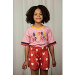 Otroška bombažna kratka majica Mini Rodini roza barva - roza. Otroške kratka majica iz kolekcije Mini Rodini. Model izdelan iz tanke, rahlo elastične pletenine.