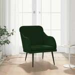 vidaXL Fotelj temno zelen 63x76x80 cm žamet