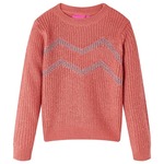 vidaXL Otroški pulover pleten srednje roza 104