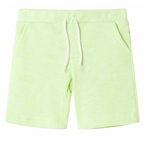 VidaXL Otroške kratke hlače z vrvico neonsko rumene 104