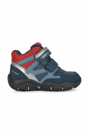 Otroški zimski škornji Geox mornarsko modra barva - mornarsko modra. Zimski čevlji iz kolekcije Geox. Delno podloženi model izdelan iz kombinacije tekstilnega materiala in ekološkega usnja.