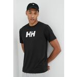 Kratka majica Helly Hansen moški, črna barva - črna. Kratka majica iz kolekcije Helly Hansen. Model izdelan iz pletenine s potiskom. Tanek, gosto pleten material.