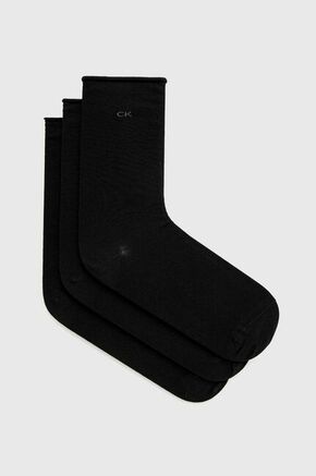 Calvin Klein nogavice (3-pack) - črna. Dolge nogavice iz zbirke Calvin Klein. Model iz elastičnega materiala. Vključeni trije pari