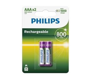 Philips R03B2A80/10 polnilna AAA 800 mAh 2 bateriji