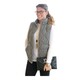 Gray Zipped Quilted Vest with Coffee Frame 27255