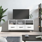 Greatstore TV omarica visok sijaj bela 102x36x50 cm inženirski les