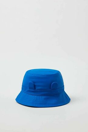 Otroški klobuk OVS - modra. Otroški klobuk iz kolekcije OVS. Model z ozkim robom