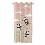 Rožnata bombažna zavesa Moshi Moshi Panda Garden baby, 140 x 265 cm