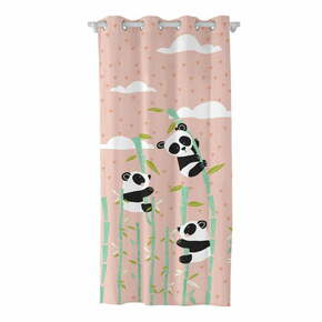 Rožnata bombažna zavesa Moshi Moshi Panda Garden baby